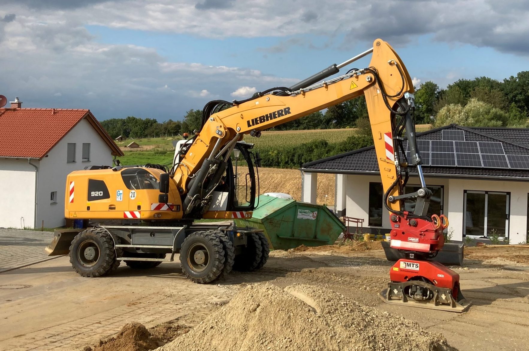 Walze im Einsatz